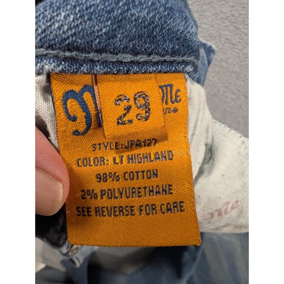 Miss Me Jeans Womens Size 29 Blu eDistressed Faded Whiskers Classic Flared Boho - Picture 15 of 16